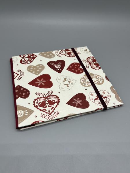 Buch Gummiband Faltbuch Front rot Herz skandinavisch