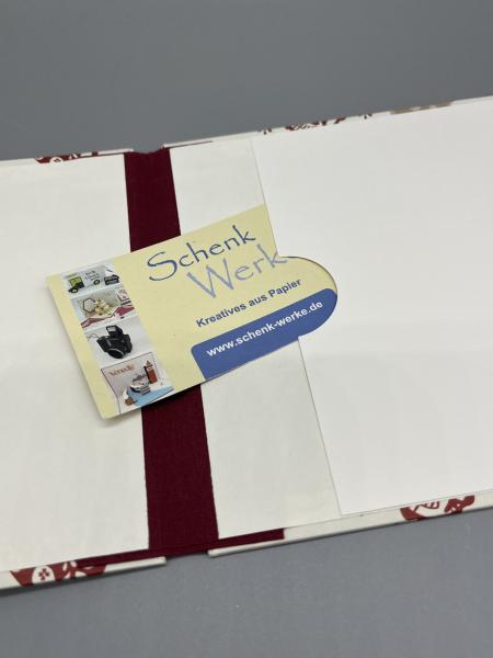 Buch Fotos Faltbuch weiß Rücken Leinenbindung Steckfach rot