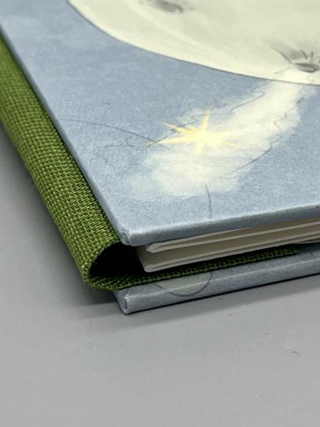 Buch Fotos Faltbuch Bindung grün  Detail Ecke