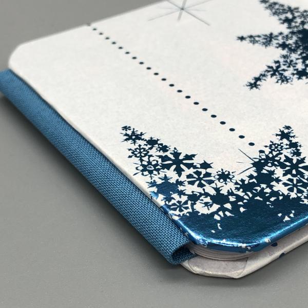 Buch Sterne blau  Fotos Faltbuch Weihnacht  Leinenrücken