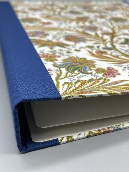 Ringbuch Ringmechanik A4 Ranken Florentinisch bunt Detail Leinenrücken