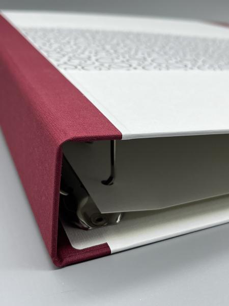 Planer Ringbuch Mappe Ringmechanik Leinenrücken Bindung rot