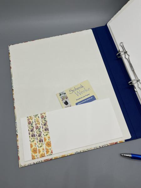 Buch Ringmechanik Blumen bunt Steckfach Ordner A4