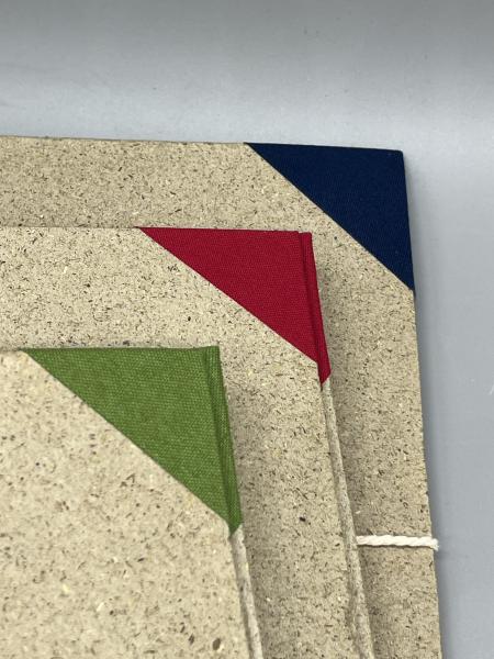 Ringbuch Graskarton Varianten rot grün blau Leinenecken