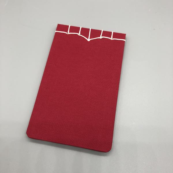 Block Schreiben Notizen Japanischebindung Buchleinen rot Rückseite