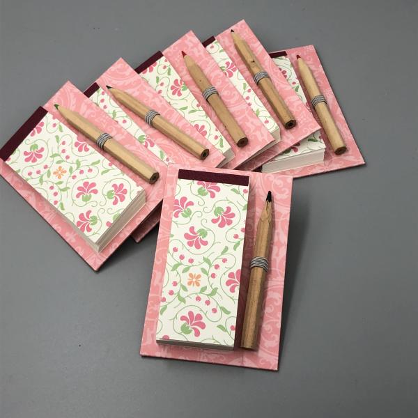 Block Notizen Miniformat Stift rosa