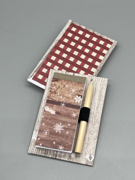 Block Notizen Miniformat Stift Gummischlaufe Rückseite
