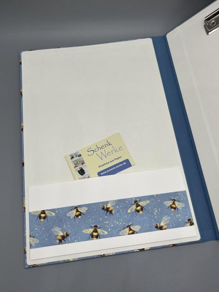 Buchbinderei Mappe Klemmbrett Quadrate Schriftarten Mosaik rot Innenseite Steckfach FürElise