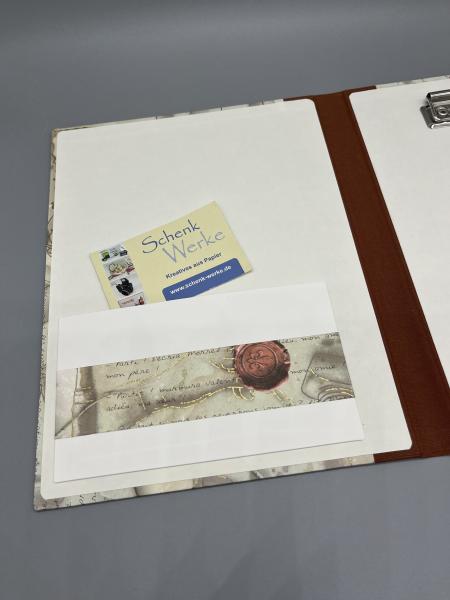 Mappe innen Steckfach Tuschfedern braun A5 leer