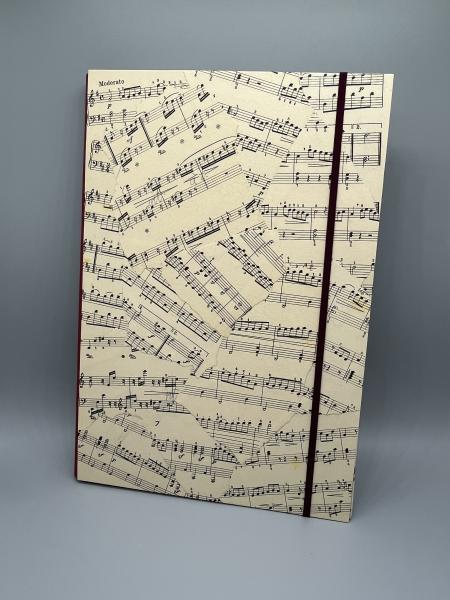 Buchbinderei Mappe Klemmbrett Musik Noten Klaviermusik Recycling Vorderseite