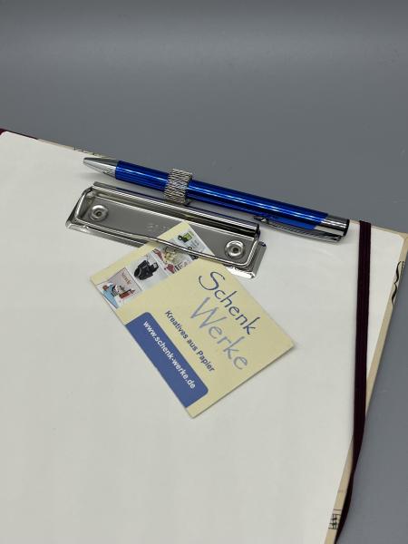 Buchbinderei Mappe Klemmbrett Klemme Stifthalter Anwendung
