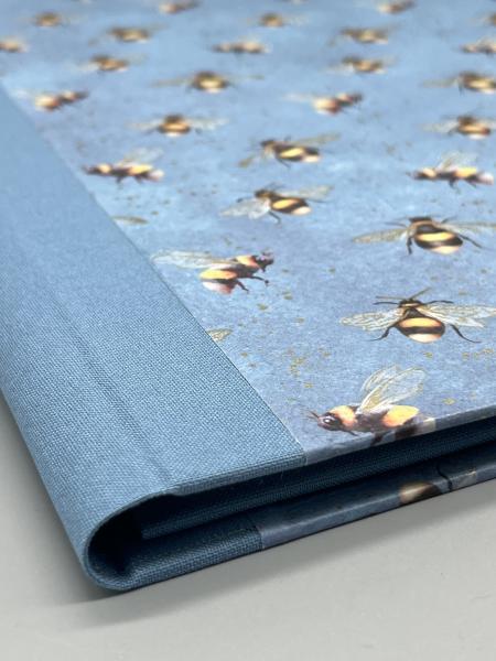 Mappe A4 Sammeln  Detail Rückenbindung hellblau