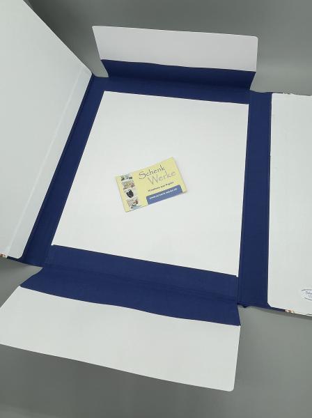 Mappe A4 Sammeln Innenseite Mitte Klappen blau