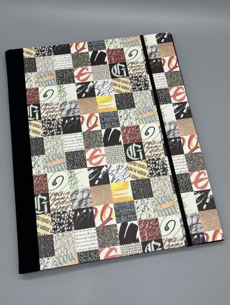 Mappe A4 Sammeln bunt Handschriften Mosaik Vorderseite