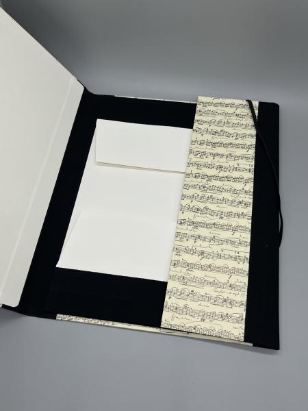 Mappe A4 Sammeln Noten Lieder schwarz Innenklappe