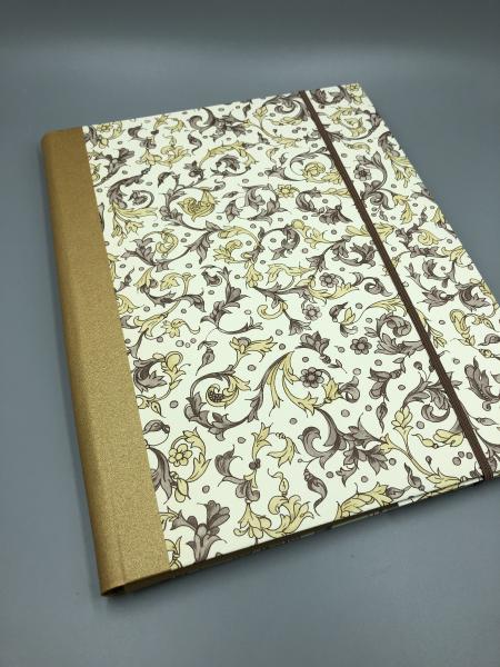 Mappe A4 Sammeln Ranken Blumen gold Vorderseite