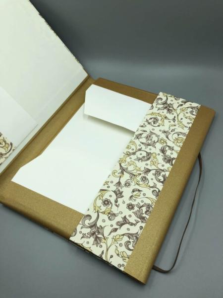 Mappe A4 Sammeln Ranken Blumen gold Seitenklappe
