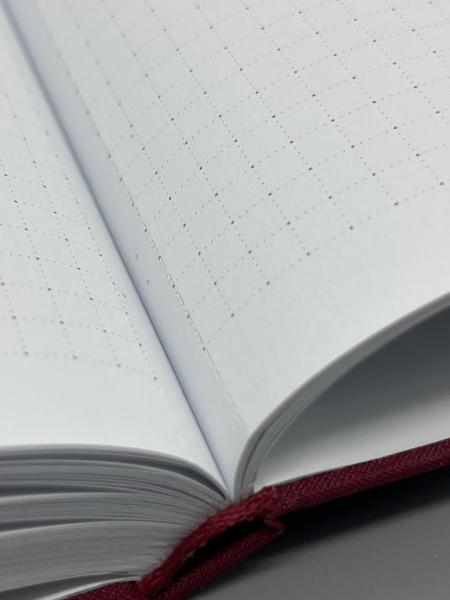 Detailansicht punktkarierte Seiten, hochweiß, mit Mikroperforation