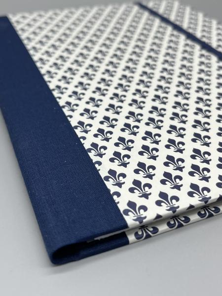 Notizen A5 Leinenrücken auswechselbar Heft Leinenrücken Detail blau