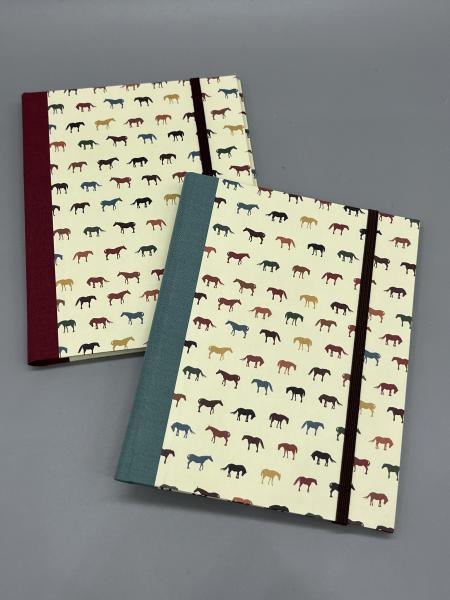 Notizen A6 Leinenrücken auswechselbar Heft rot eukalyptus Ponys Vorderseite Farbvarianten
