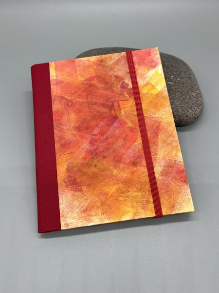 Notizen A6 Leinenrücken auswechselbar Heft rot orange