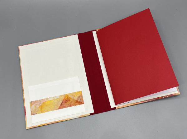 Notizen A6 Leinenrücken auswechselbar Heft Wechselheft Set Innenseite rot