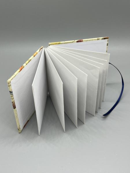 Buch Sammeltaschen Satinband handgebunden Notizen Steckfächer Seiten sammeln  weiß