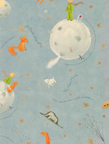 Geschenkverpackung Papierbogen Junge Erzählung Saint-Exupéry Planet Fuchs Elefant