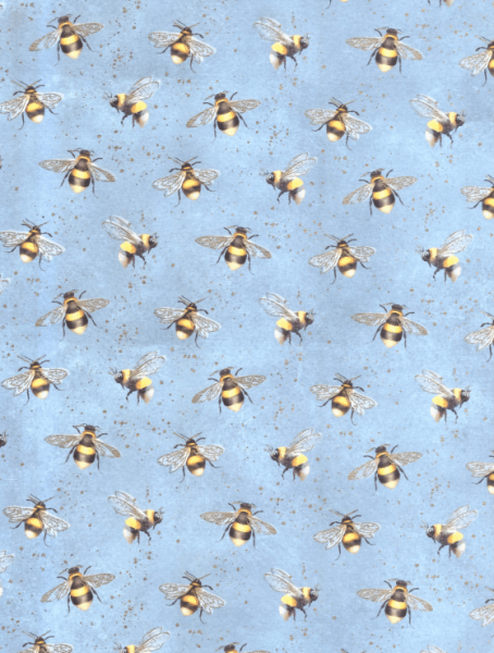 Geschenkpapier Golddruck Kartos Blumen Blüten weiß hellblau Einzelbogen Herstellerfoto