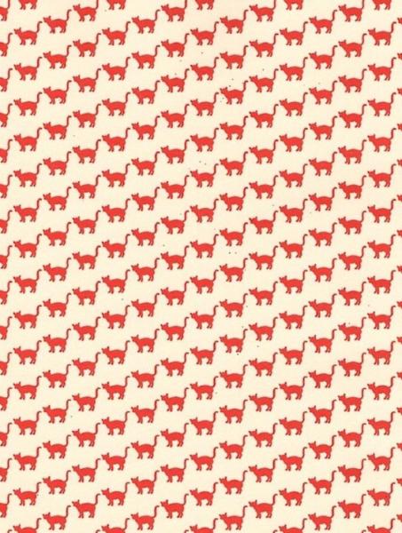 Geschenkpapier Katzen rot Einzelbogen Herstellerfoto Wirbel