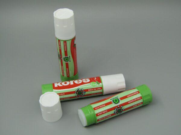 Bastelmaterial Kleben Stift transparent Papierbasteln weiß rot grün