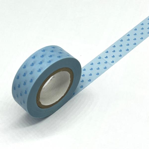 Klebeband Reispapier hellblau Herz Rolle