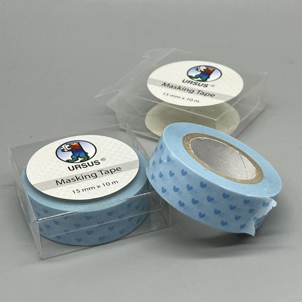 Klebeband Reispapier blau Herz Rollen