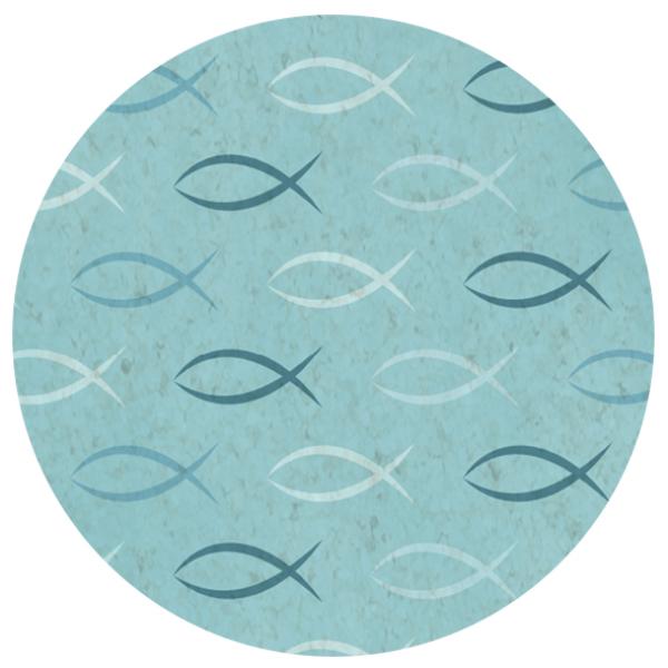 Bastelmaterial Karton aqua sand christlich Symbole Fisch aqua