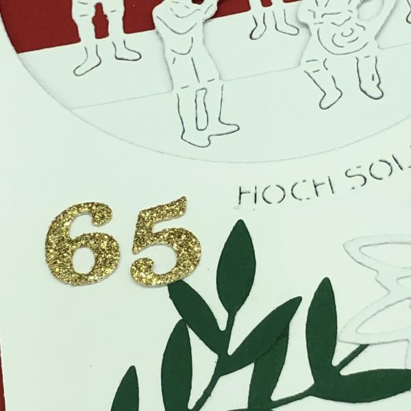 Karte Geburtstag Jubiläum 65 Jahreszahl weiß