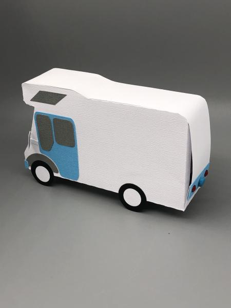 Geschenkschachtel Camper Fahrzeug Modell Box weiß Seite