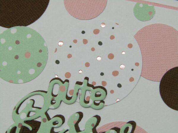 Genesungskarte Punkte Folienveredelung braun rosa weiß mint