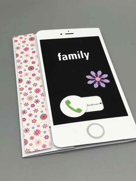 Grußkarte Telefon personalisierbar Riegelverschluss C6 Gutschein Personalisierung Beispiel