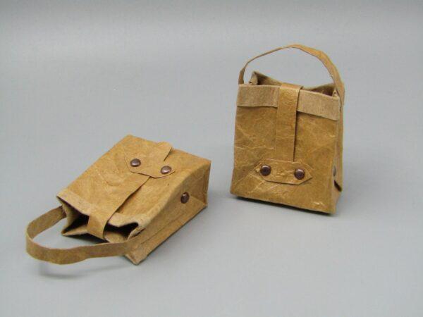 Geschenk Tasche Lederpapier Mini hellbraun leer